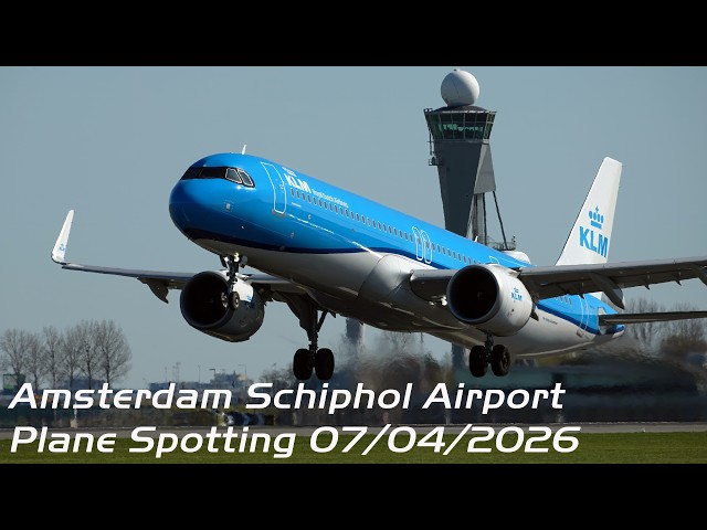 Plane Spotting Schiphol Amsterdam Airport Take off's  Polderbaan 07/04/2026 . 4K UHD  Sony HXR-NX800