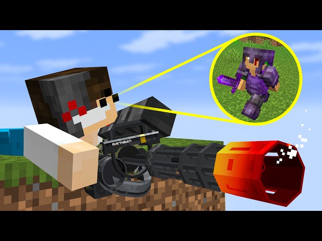 Cheating with GUNS in Minecraft...