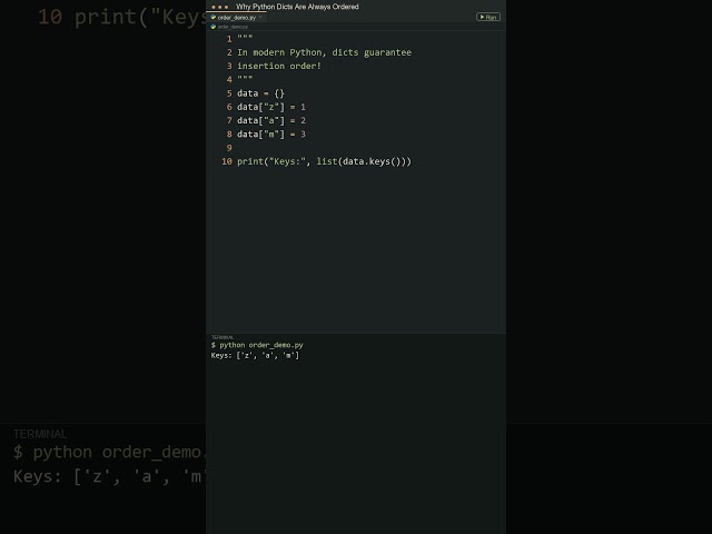Why Python Dicts Are Always Ordered Now! ⚡ #python #programming #coding #computerscience