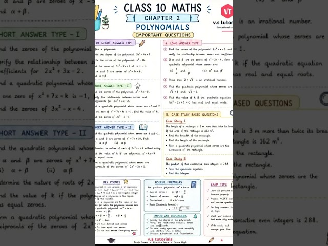 practice polynomials  worksheet class 10 for better score in exam