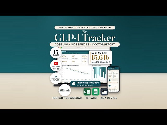 GLP-1 Weight Loss Tracker: Full Walkthrough (Dose Weeks, Weigh-Ins, Phone App, Doctor Report)