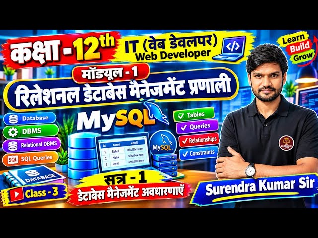 🔥🔥Class 12 IT-ITeS Web Developer Session 1 | Database Management Concepts | MySQL | Full Explanation