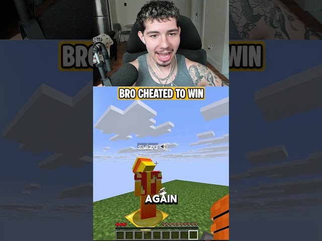 Caught him cheating red handed 💀 #minecraft #gaming