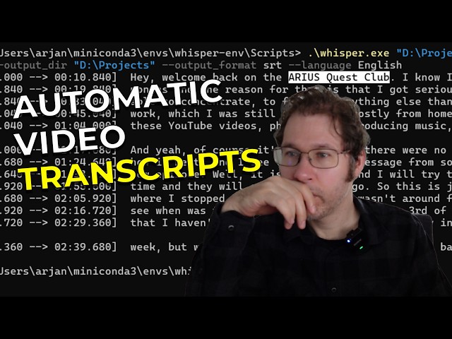 Installing Miniconda & Whisper for Automatic Video Transcripts