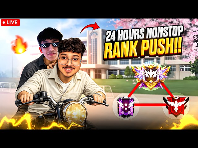 🔴 Live - 24 hours Pushing For Grandmaster 😁 - Free Fire Live #oshangaming