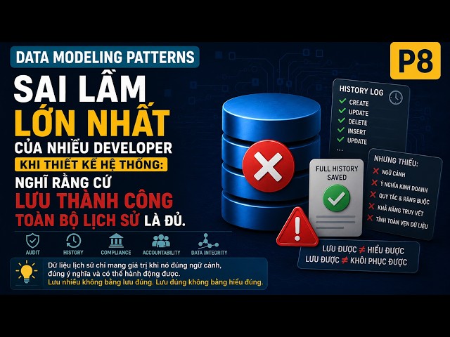 🔒🗄️ Audit Log có đủ không? Sai lầm khi chỉ lưu lịch sử dữ liệu | Data Modeling P8