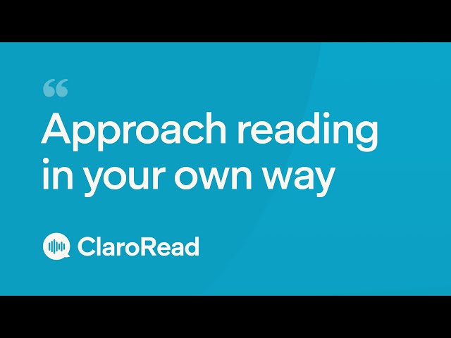 A quick overview of ClaroRead for DSA