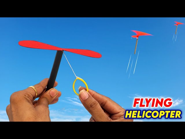 Homemade flying helicopter , how to make an paper helicopter 