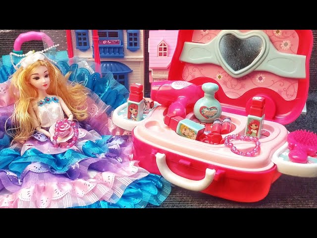 8 Minutes Satisfying Unboxing Barbie Princess Home Bed And Makeup Collection Set | My Toys Studio