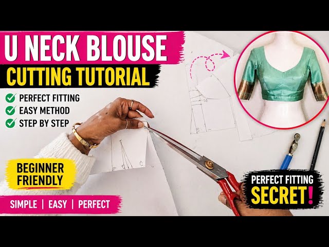 #viral Perfect U Neck Blouse Cutting Tutorial | Simple Blouse Design Step by Step #viral 