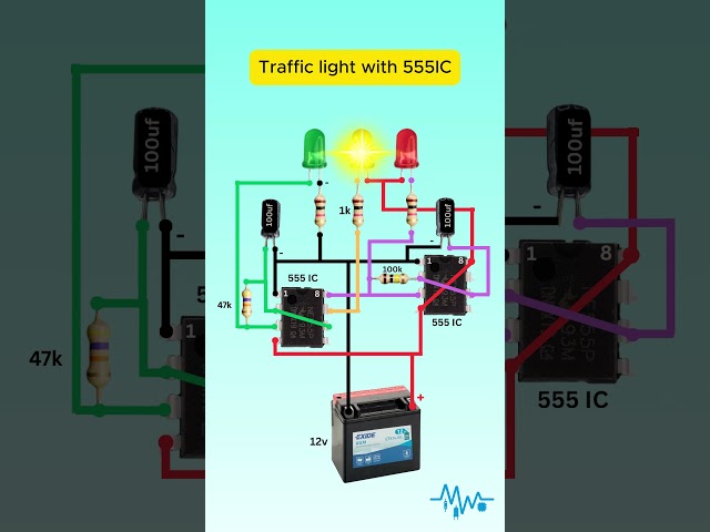 🚦 DIY Traffic Light Using 555 Timer