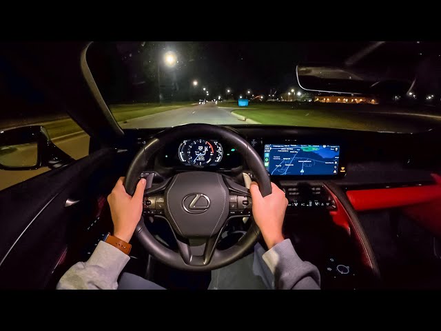 2025 Lexus LC 500 Convertible - POV Night Drive (Binaural Audio)