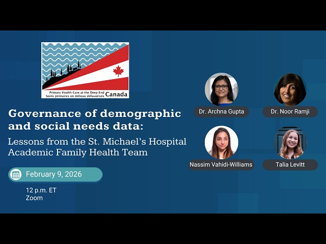 Deep End Canada Learning Series: Governance of demographic and social needs data