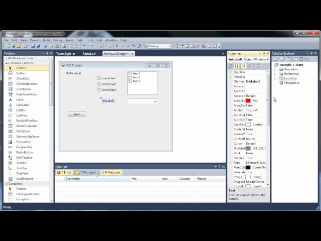 C#.Net Tutorial 22 - Introduction to the Graphical User Interface