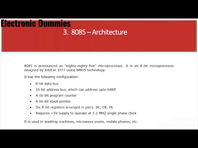 8085 Microprocessor and it's configuration