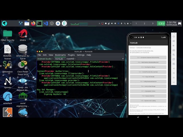 Exploiting Vulnerable Android Content Providers - VulnLab (Android Studio, AVD, rootAVD)