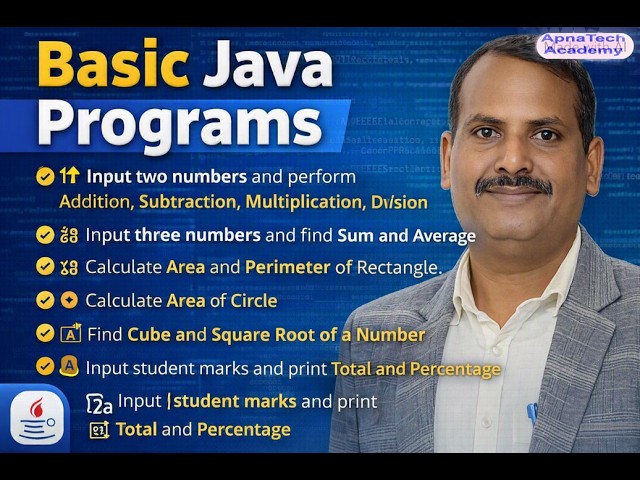 Basic Java Programs for Practice | Addition, Average, Area & Perimeter , Cube, Square Root |