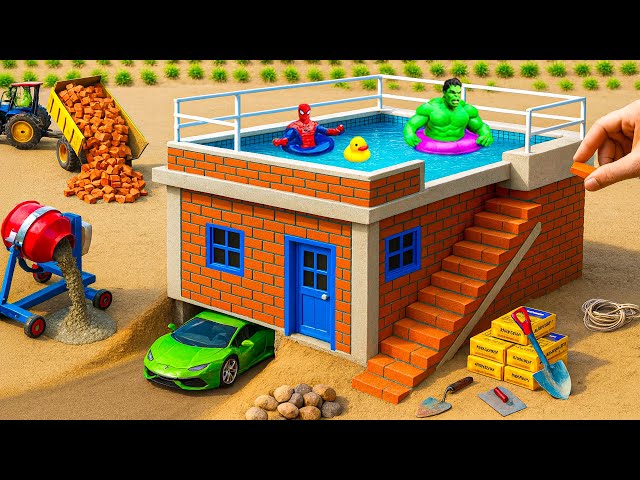 DIY Construction Science Project - Building a Modern Mini Brick & Cement House to prevent Hailstorms
