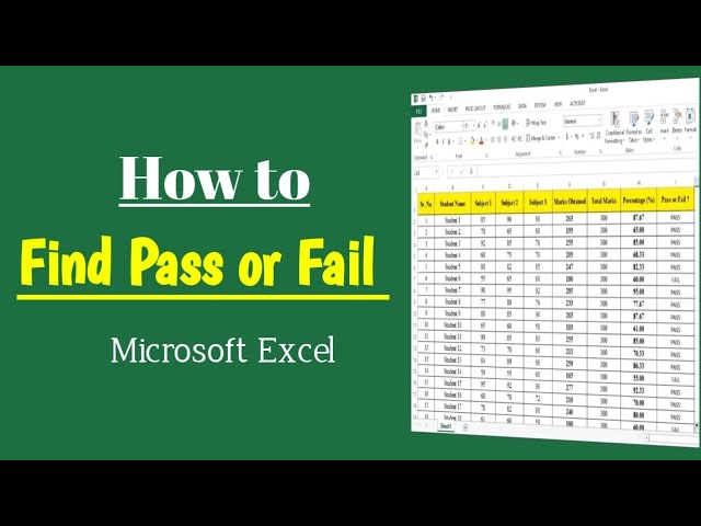 How to Show Pass or Fail Based on Percentage in Excel | Easy Step-by-Step Tutorial
