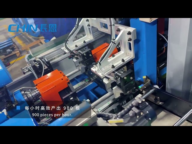 Fully automatic chipless pipe cutting and chamfering integrated machine.