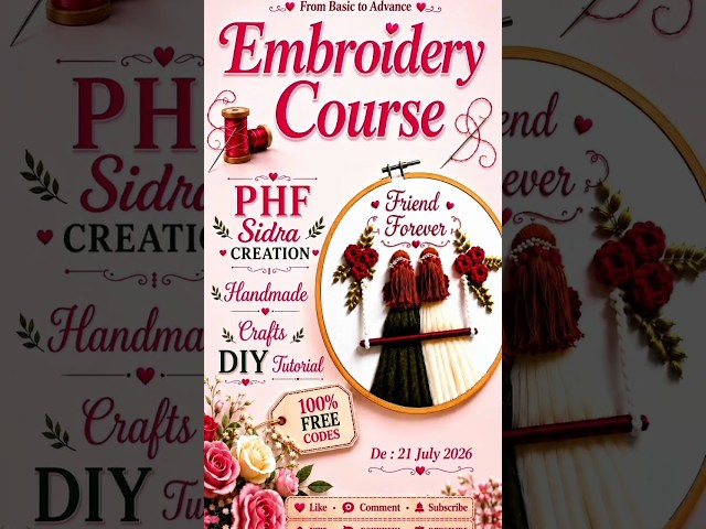 Basic to Advance Embroidery Course Class Day 1  Hand Embroidery |onlineTutorial learning beginners