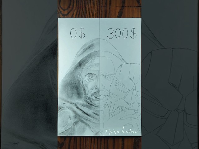 DRAWING DR. DOOM 👽 💸0$ VS 300$💸 (PART 2) #drawing #robertdowneyjr #doomsday