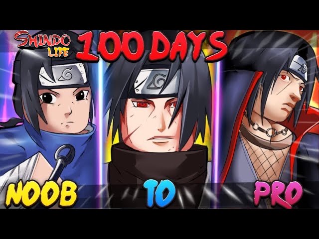 Spent 100 days Going From Noob To ITACHI UCHIHA In Shindo Life! Rellgames Shinobi Life 2