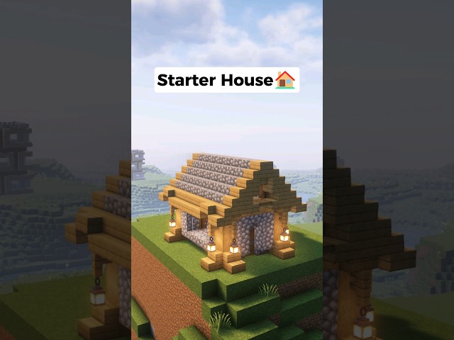 Easy Starter Survival House 🏠 - Minecraft Short #minecraft #shorts #minecraftshorts