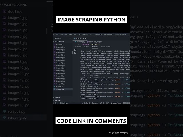 Image scraping using Python: Access images from webpage