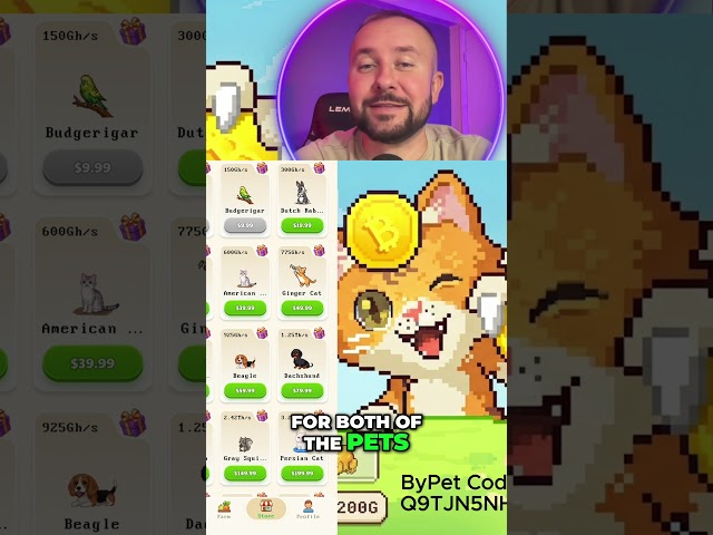 Earn Bitcoin Buy Pets for More Gigahashes