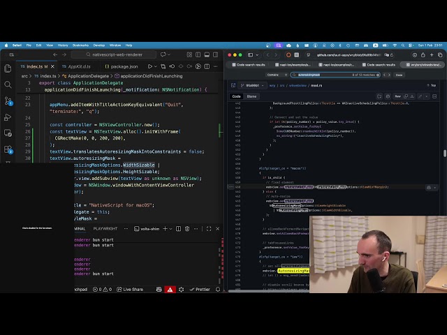 Building a basic web renderer in AppKit using NativeScript macOS