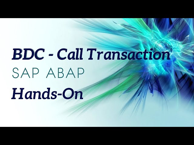 SAP ABAP - BDC Recording Method - Call Transaction
