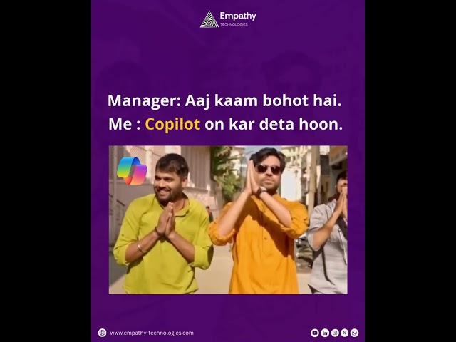 Aaj kaam bohot hai.”Me: Copilot ON  #Copilot #WorkSmart