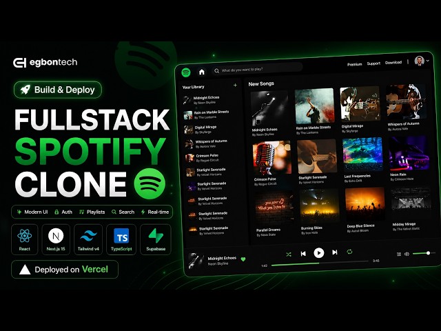 Build & Deploy a Fullstack Spotify Clone | React, Next.js 15, Tailwind v4, TypeScript & Supabase