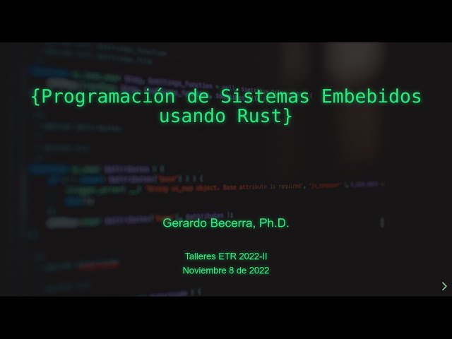 Programación de Sistemas Embebidos usando Rust