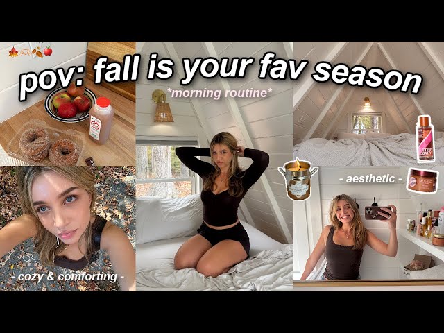 COZY FALL MORNING ROUTINE🍁 tvd, fall shower scents, book haul, apple cider & maple donuts