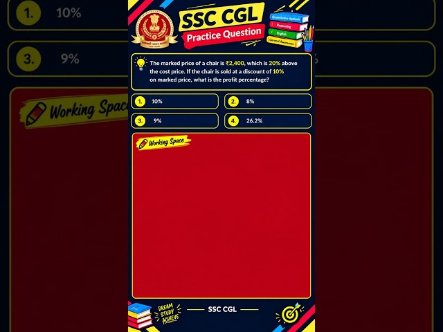 Profit & Loss Shortcut for SSC CGL & CHSL 🔥 #mathsshorts