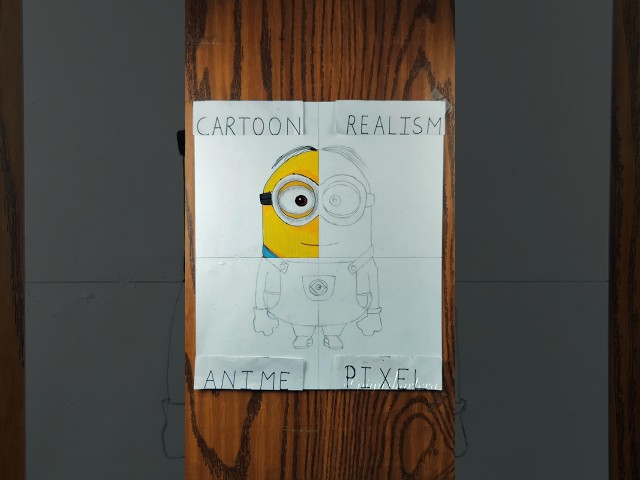 I Drew ✨Minion✨ as a Cartoon (Part 1)|| I ruined it 🥲 #drawing #cartoon #minion