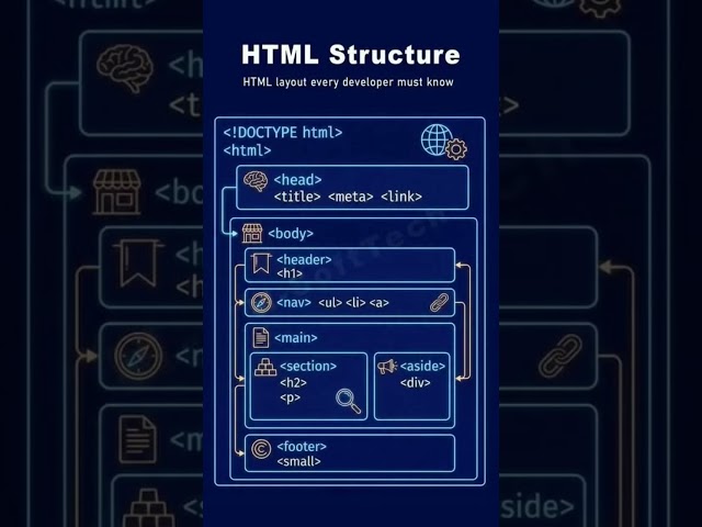 html structure #coding #engineering #webdevelopment #webdesign #html #frontend #leetcode #shorts