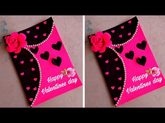 Easy and beautiful card for valentines day/valentines day card making very easy/ valentine greeting