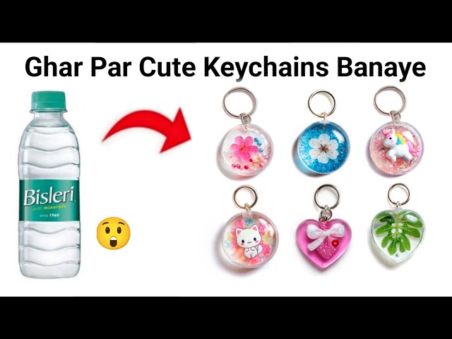 How to make Keychain from waste materials /Homemade glass keychain/DIY gift Keychain/bottle Keychain