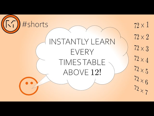 INSTANTLY LEARN EVERY times table above 12! #shorts