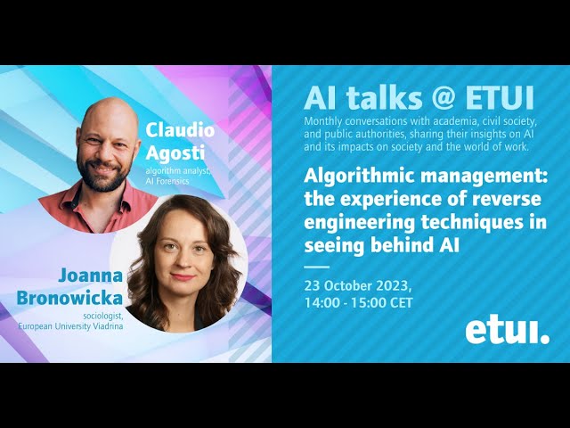 AI talks @ ETUI: Algorithmic management