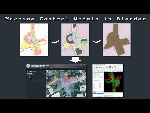Complete Machine Control Modeling Workflow in Blender | LandXML, DXF, PDF, UniControl, Trimble