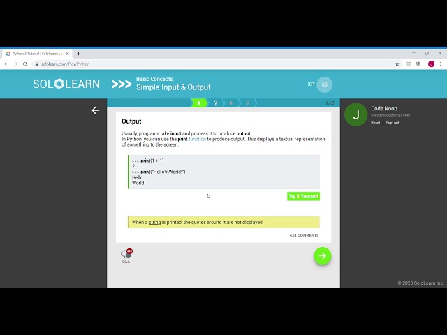 Learn Python | Coding for Beginners | Solo Learn | Day 2 Part 2 Input and Output