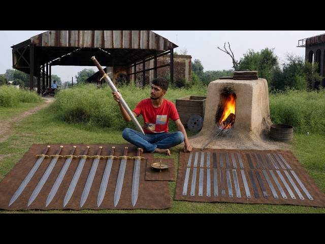 Incredible Process | Forging Steel Rulers Into a Damascus Sword