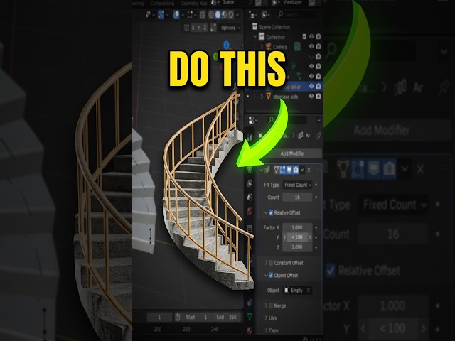 How to Model a Spiral Staircase in Blender Fast