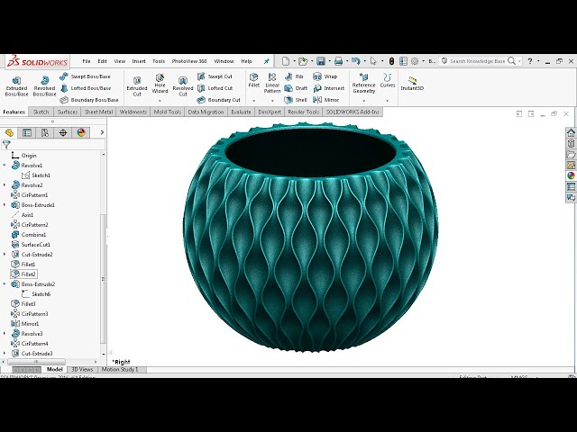 Sequence Vase - Solidworks Tutorial