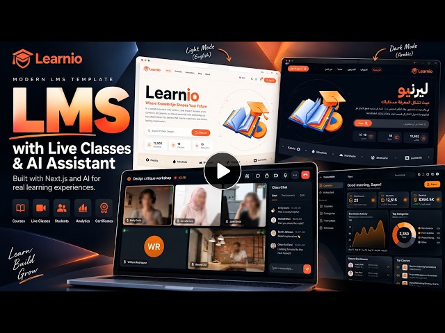 Next.js LMS Template 2026 | Full-Stack eLearning Platform with Admin, AI & Live Classes