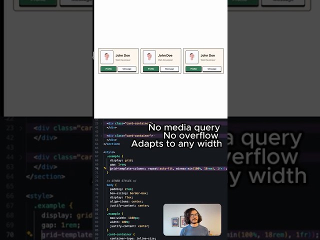Responsive layout in 1 line of CSS #coding #css #cssgrid #layout #tutorial